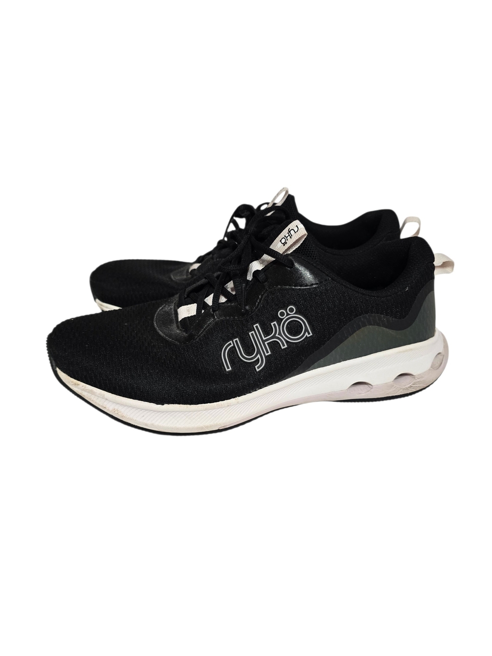 Ryka Accelerate Black and White Lightweight Walking Training Shoes 10 W